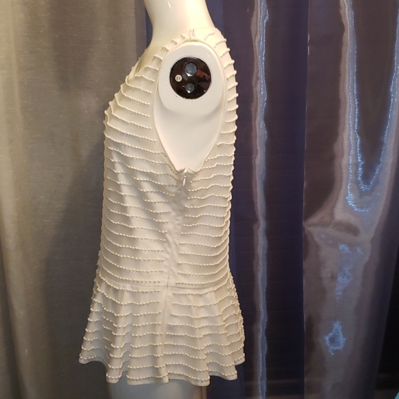 Jenner Lopez white beaded peblum top - Picture 4 of 8